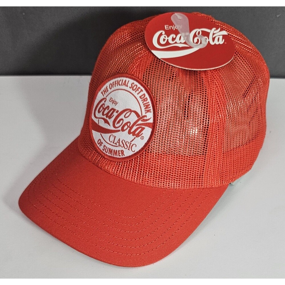 Coca-Cola Classic Official Soft Drink of Summer Trucker Snapback Hat OSF Red Cap